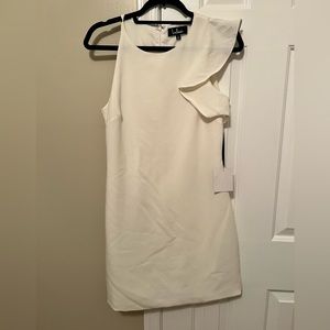 Lulus White Ruffle Sleeve Dress, Size S